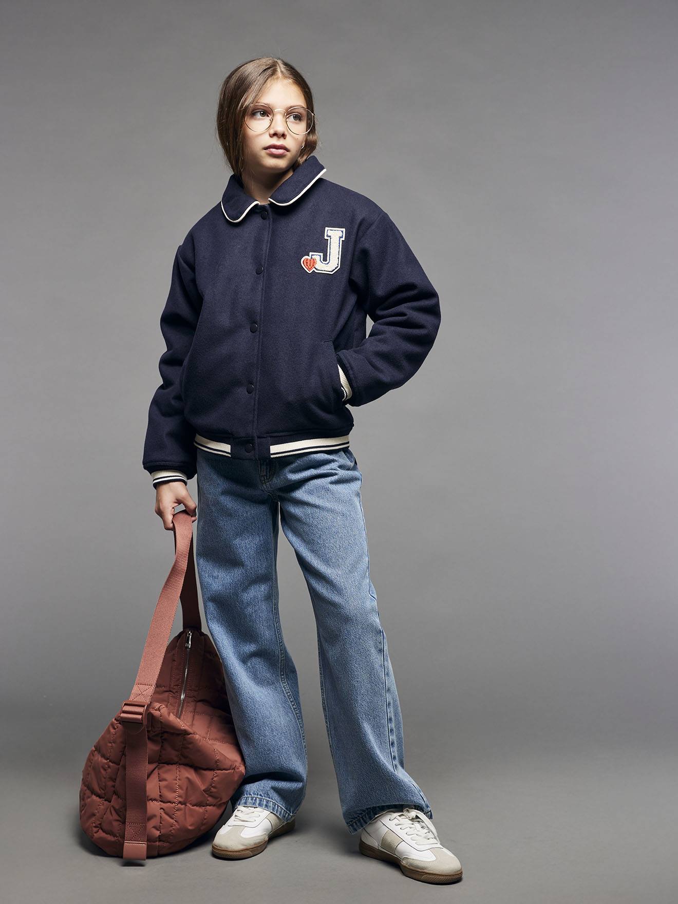 Casaco estilo teddy para menina JONEN.  marinho