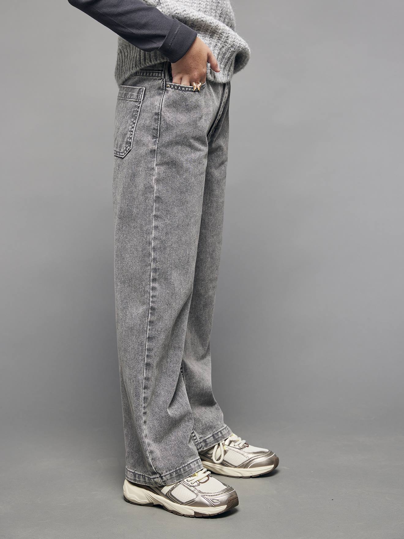 Jeans largos para menina JONEN.  ganga cinzenta