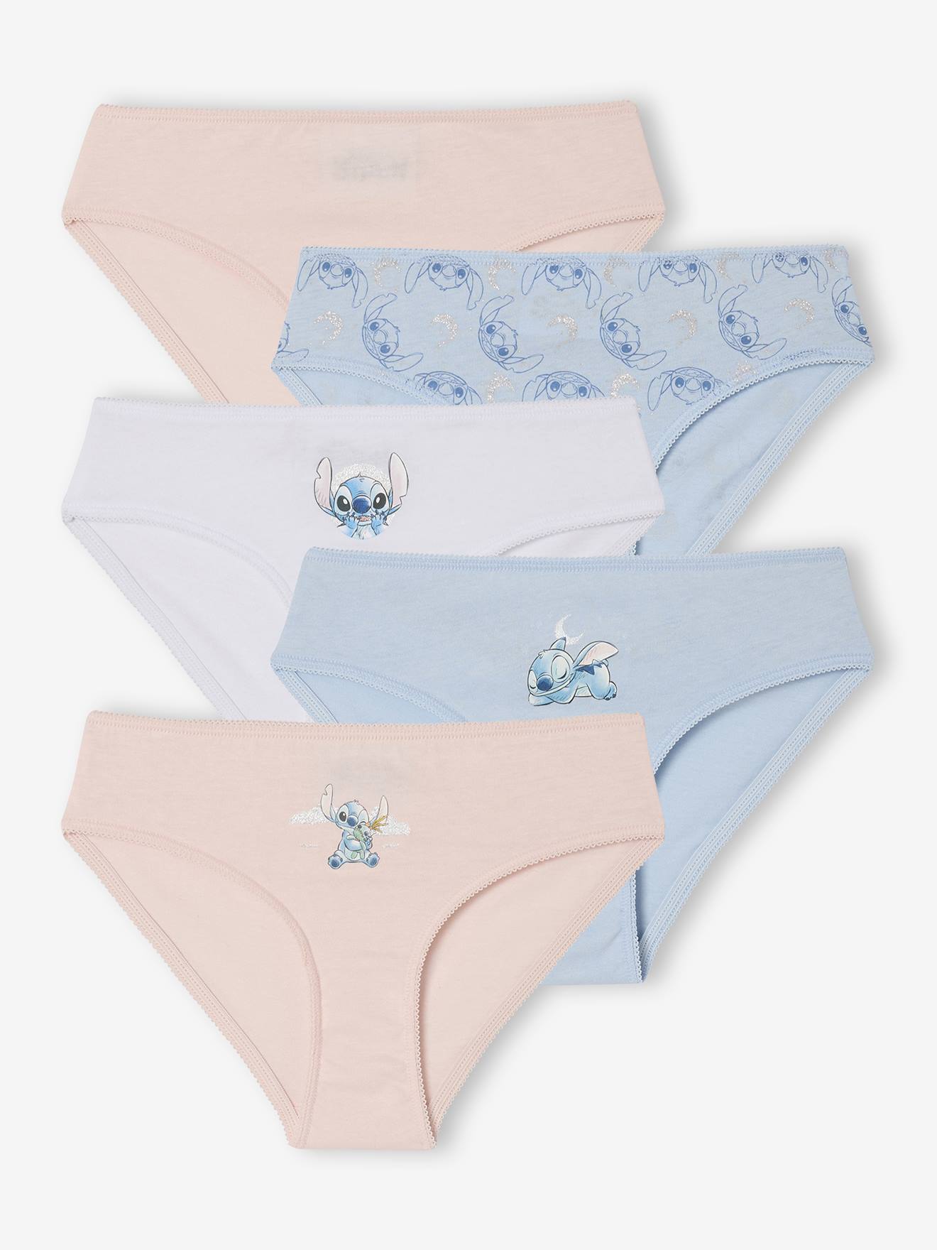 Lote de 5 Cuecas Disney® Lilo & Stitch, para menina azul-céu