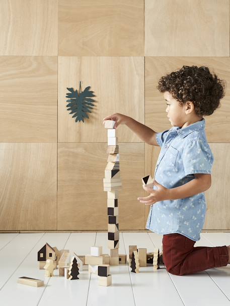 Cubos de construção em madeira, Ville Branco vivo bicolor/multicolor 