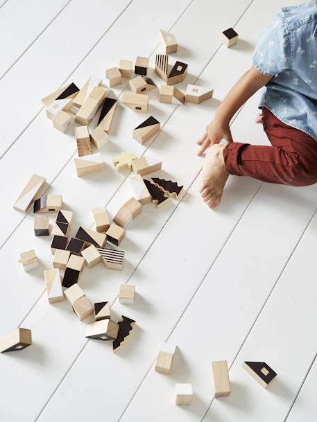Cubos de construção em madeira, Ville Branco vivo bicolor/multicolor 