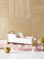 Berço em madeira, para boneca Branco claro liso com motivo 