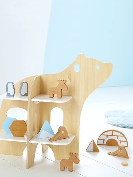 Plataforma de madeira, O mundo do gelo Bege claro liso com motivo 