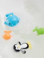 Conjunto de brinquedos de banho, em plástico Azul medio liso com motivo 