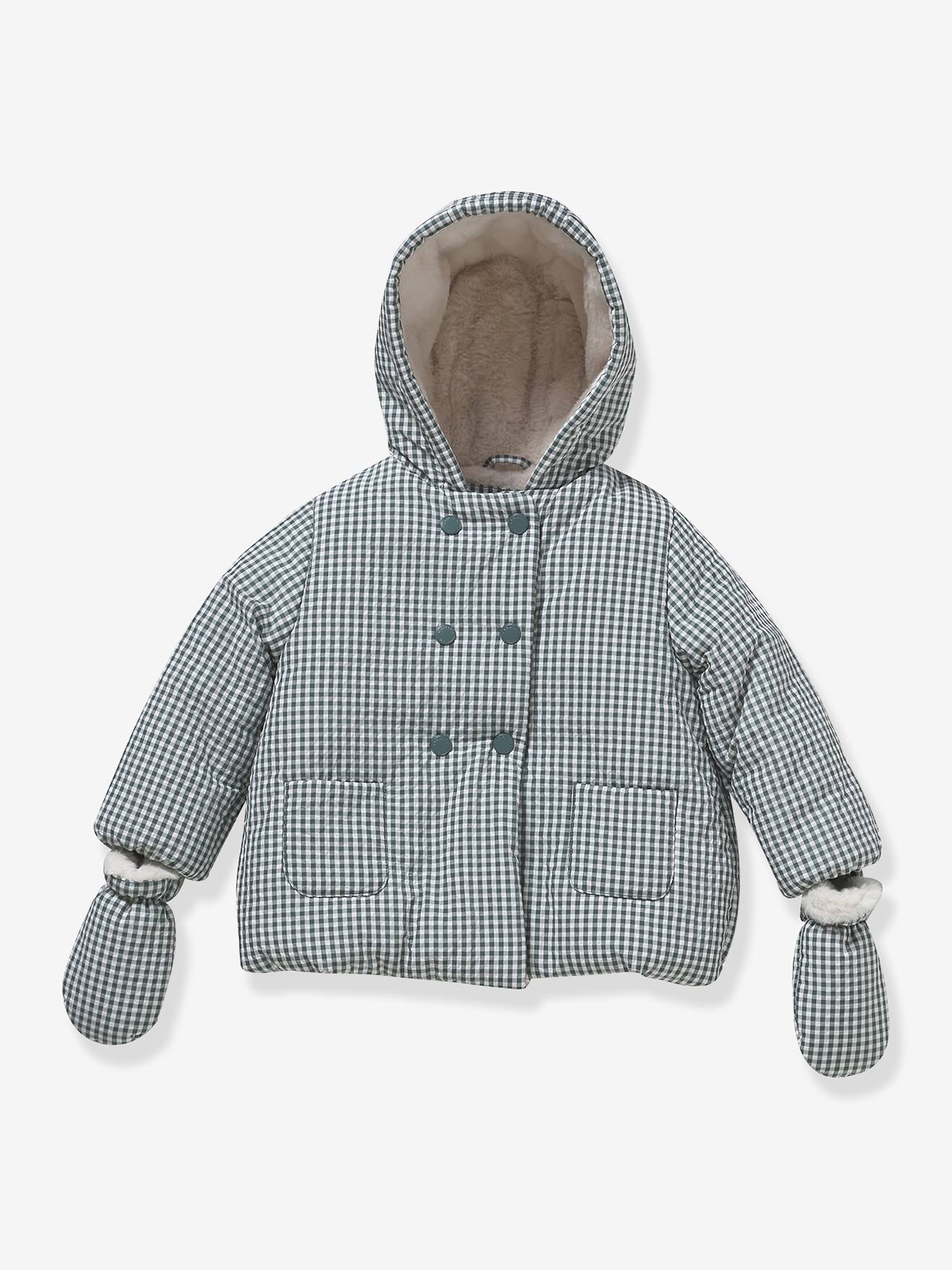 Blusão acolchoado com forro sherpa para bebé  verde
