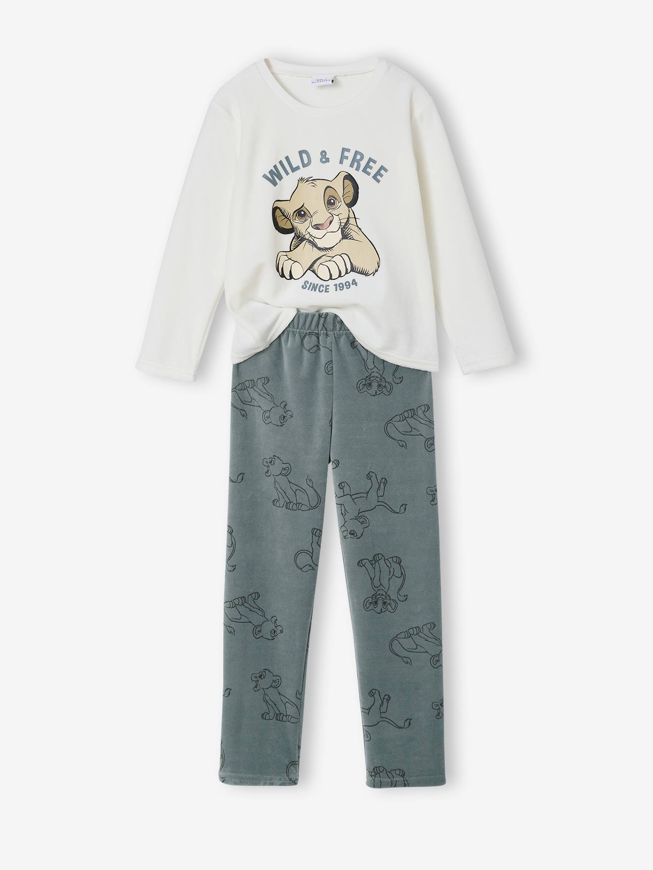 Pijama Disney® O Rei Leão em veludo, para menino   verde estampado