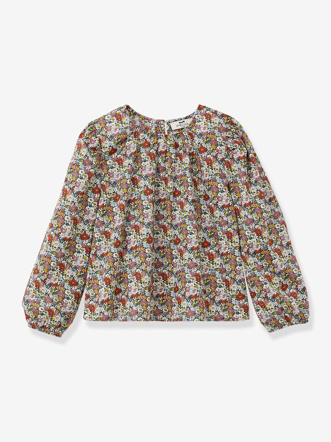 Blusa em tecido Liberty Libby CYRILLUS, para menina   rosa