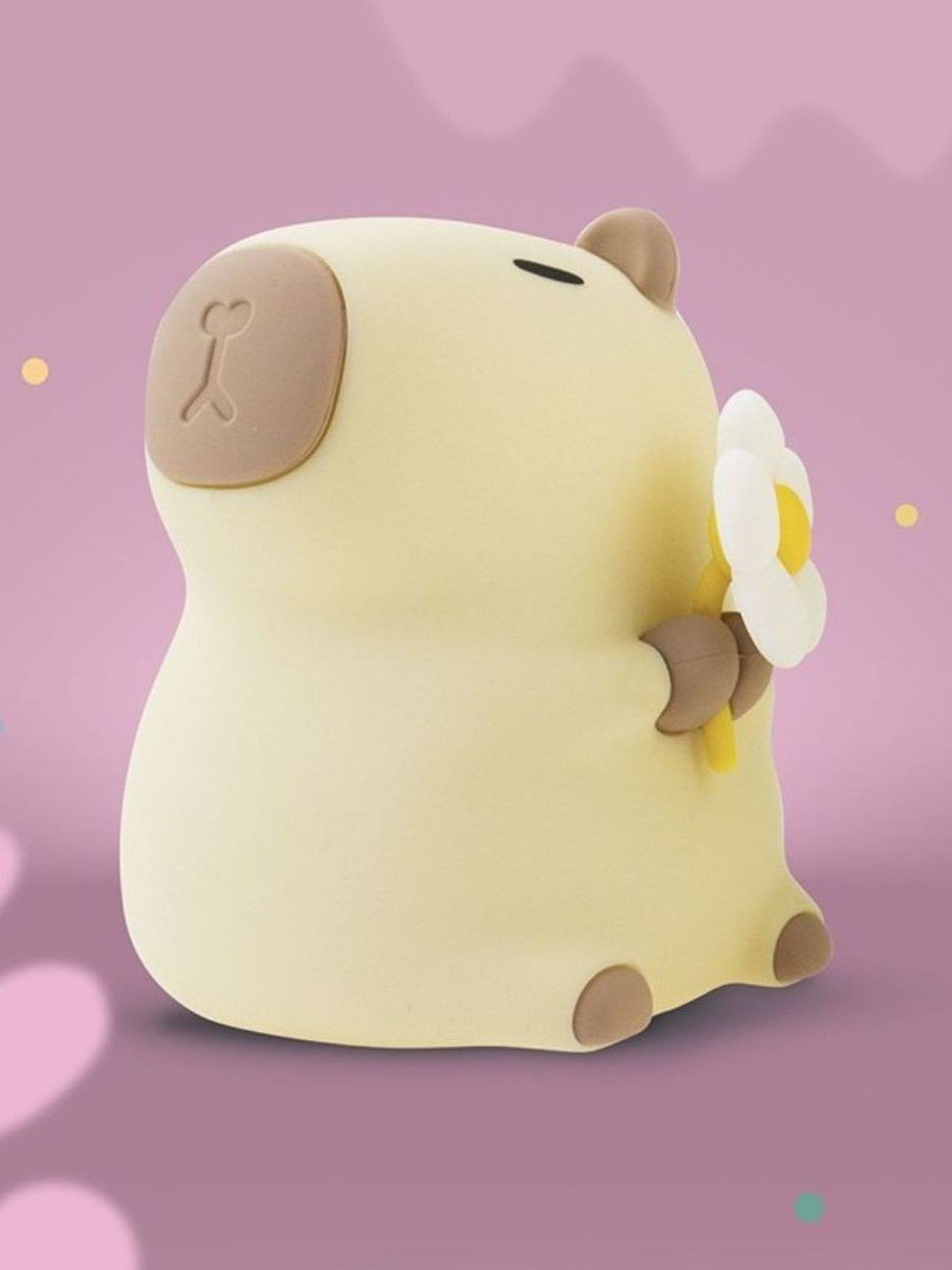 Luz de presença recarregável Capybara florista  bege