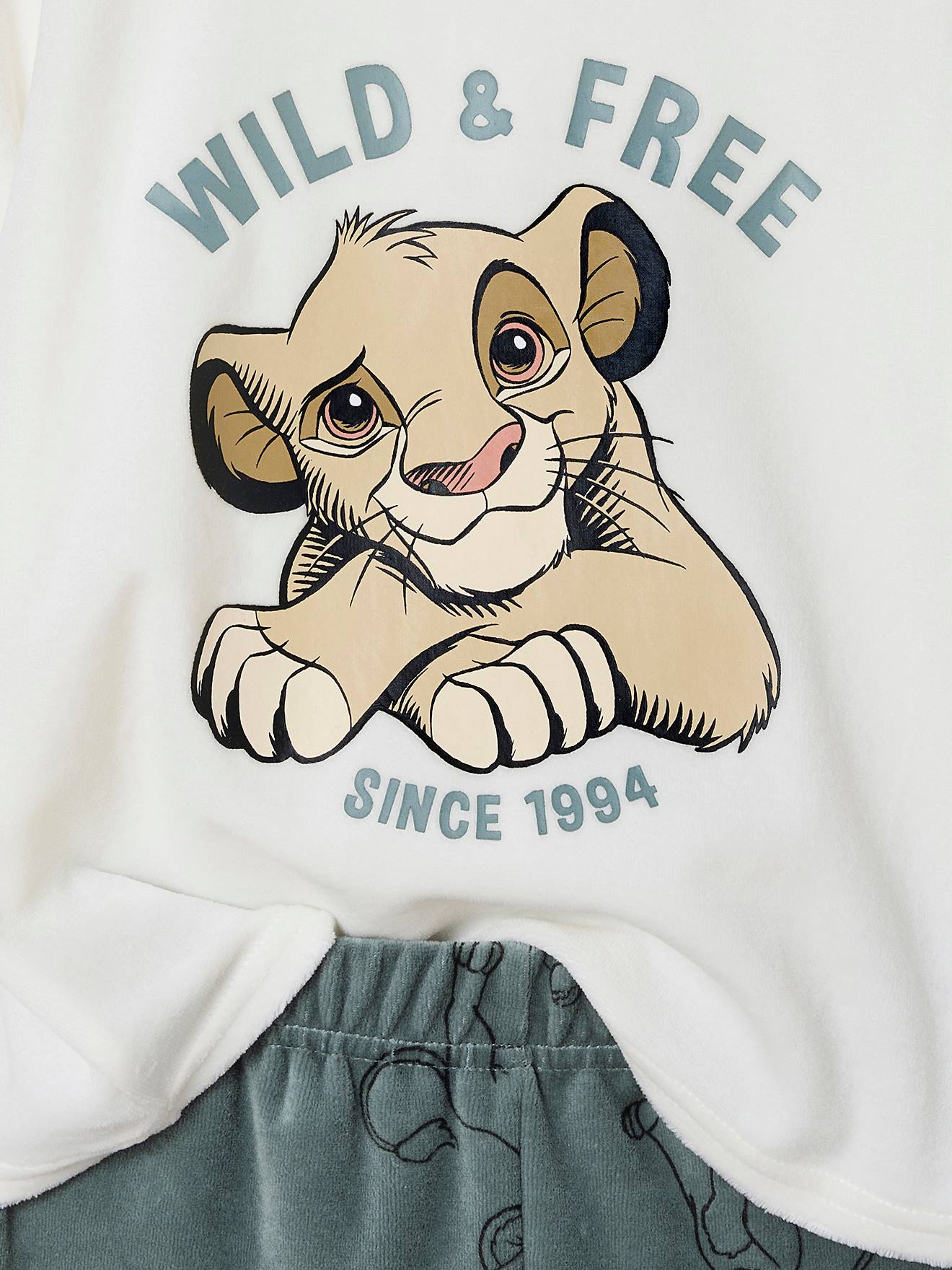 Pijama Disney® O Rei Leão em veludo, para menino   verde estampado