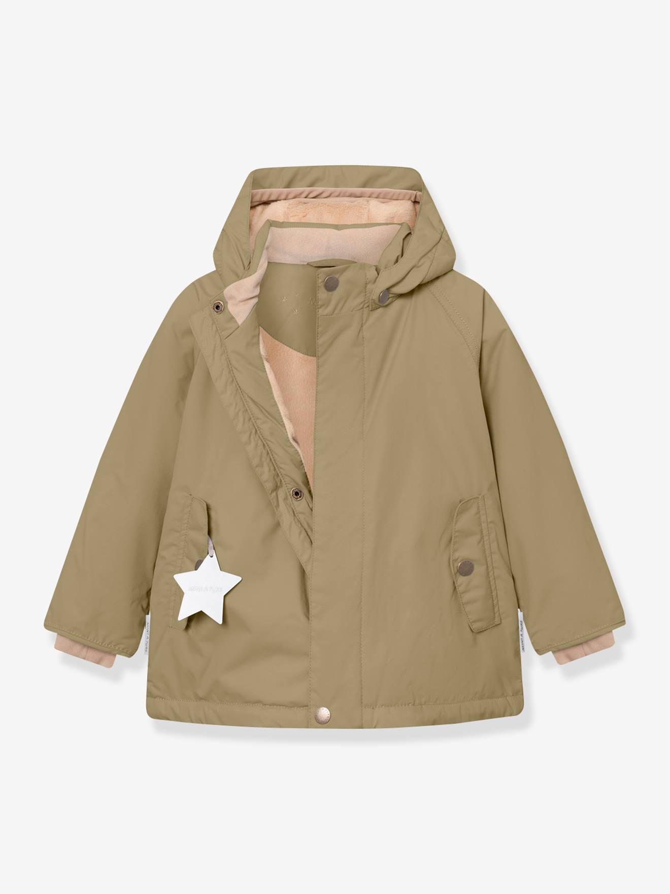 Casaco de inverno com forro polar para criança MATWALLY MINI A TURE verde-salva