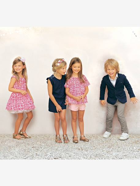 Sandálias em pele, para menina Branco claro liso+Prateado multicolor+PRETO ESCURO LISO COM MOTIVO+Rosa fúchsia+Rosa-pálido metalziado 