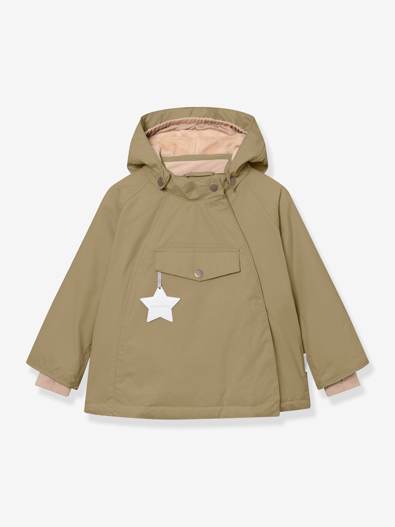 Casaco de inverno com forro polar MATWANG MINI A TURE para criança verde-salva