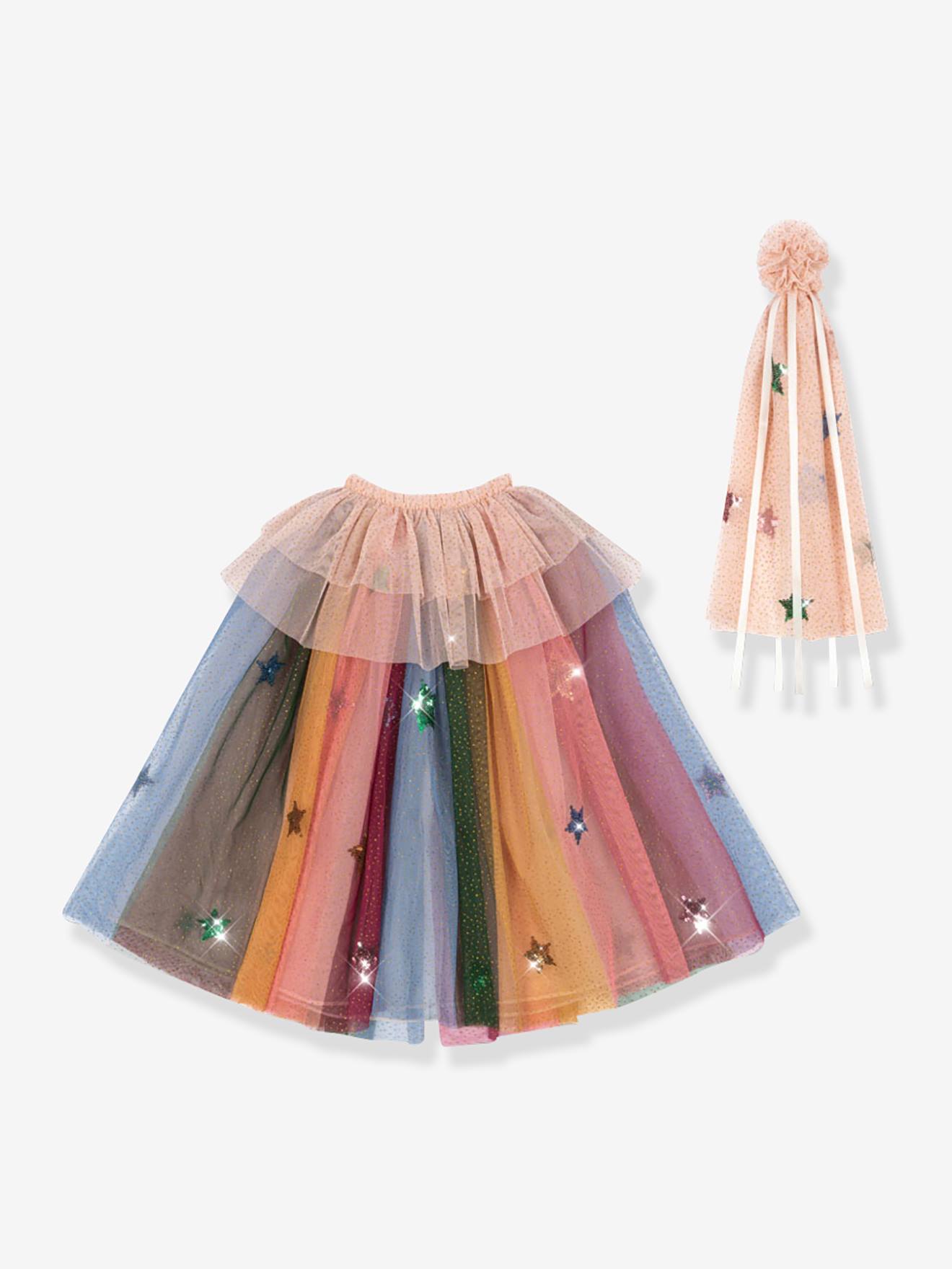 Disfarce arco-íris com lantejoulas Konges Slojd  bege-areia