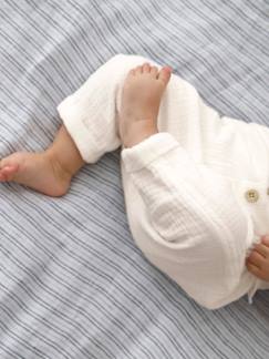 Bebé 0-36 meses-Calças, jeans-Calças com corte saruel em gaze de algodão, para bebé menino