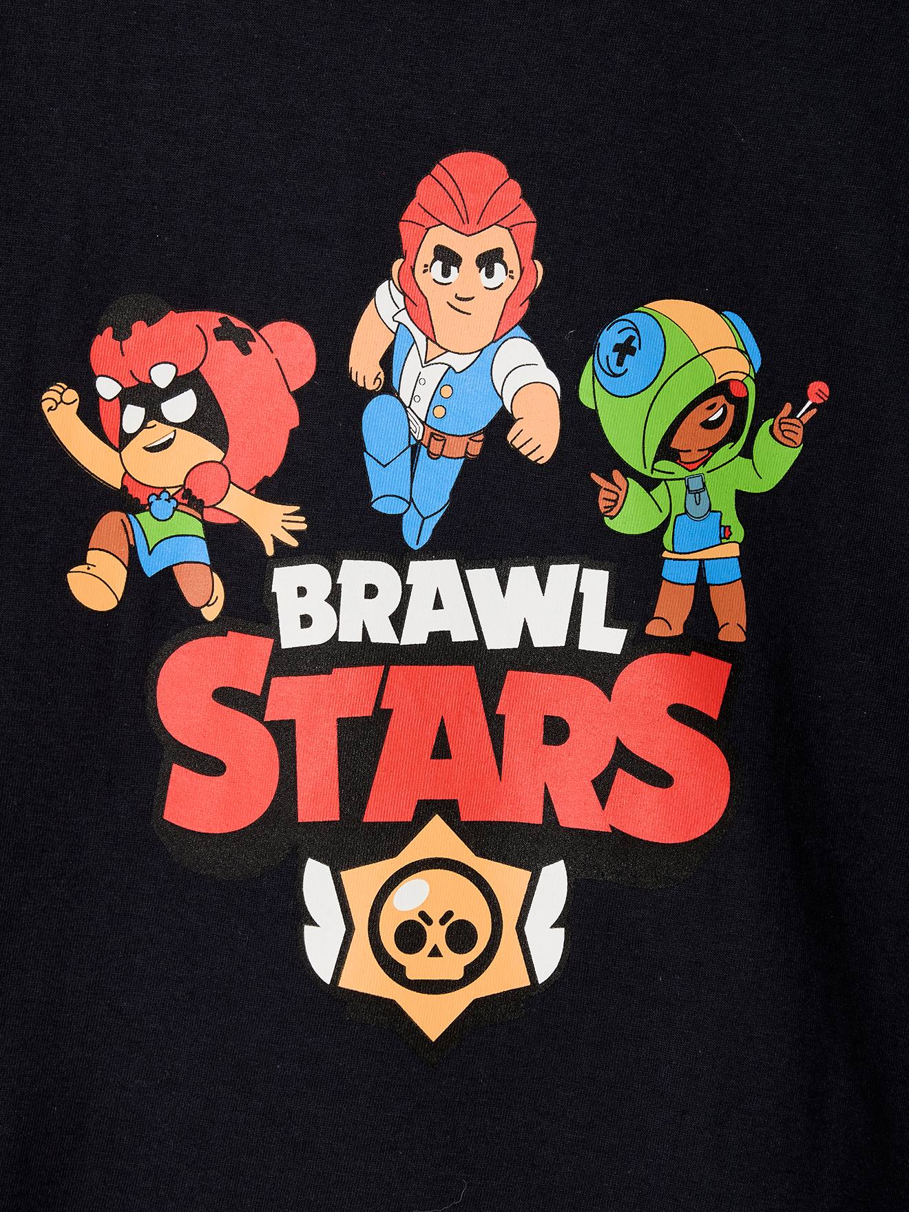 T-shirt Brawl Stars, para menino  preto