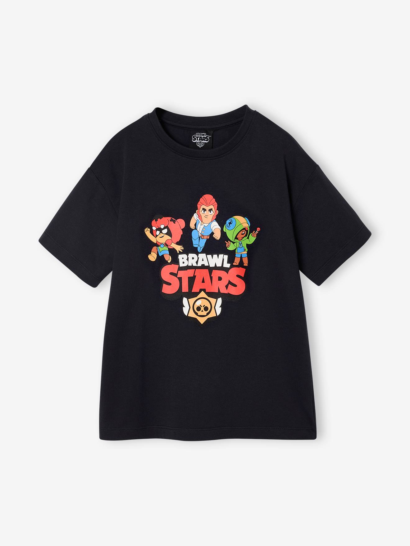 T-shirt Brawl Stars, para menino  preto