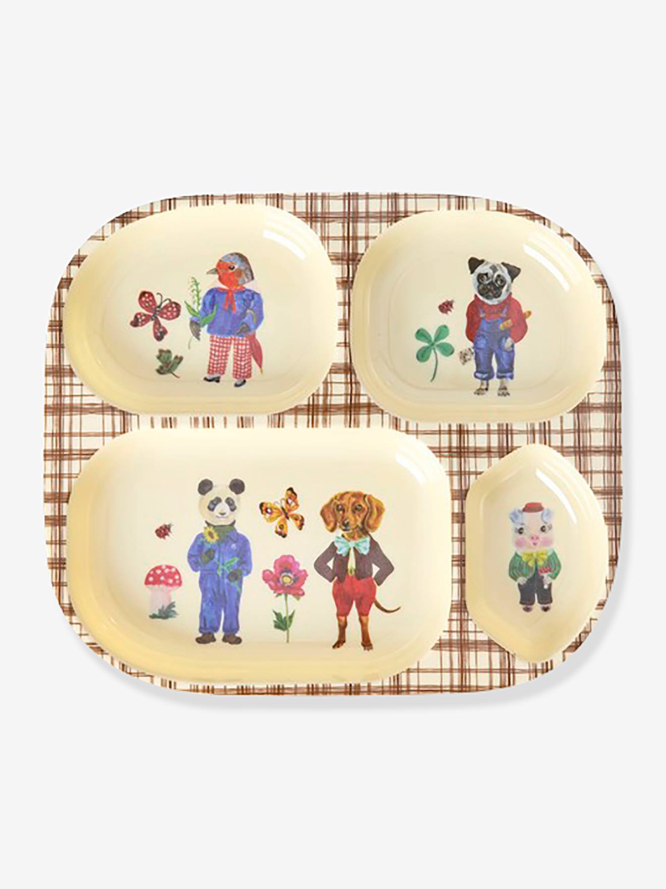 conjunto de alimentação bebé NATHALIE LÉTÉ 4 peças rice caixa de oferta castanho