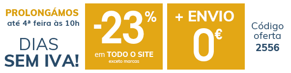 Dias sem iva -23% em TODO o site + Envio 0€ Dias sem iva -23% em TODO o site + Envio 0€