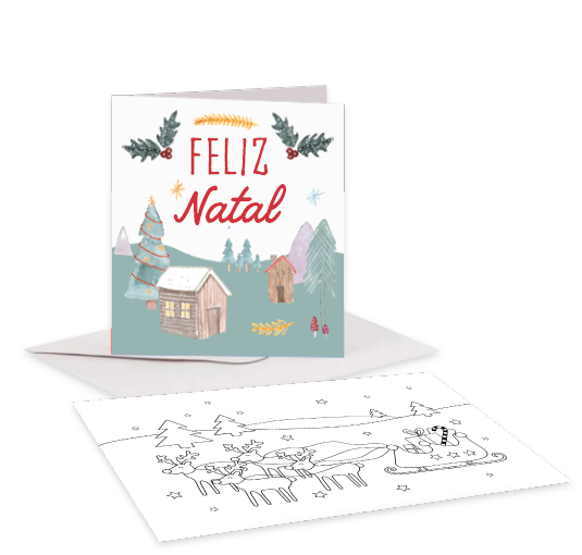 O cartão de felicitações